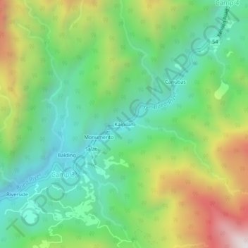 Mapa topográfico Kaipilan, altitud, relieve