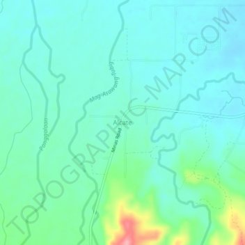 Mapa topográfico Alcate, altitud, relieve