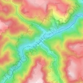 Mapa topográfico La Gare, altitud, relieve