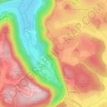 Mapa topográfico Rötelstein, altitud, relieve