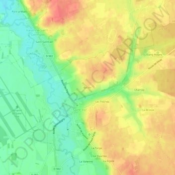 Mapa topográfico Bel-Air, altitud, relieve