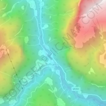 Mapa topográfico Soffranco, altitud, relieve