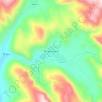 Mapa topográfico Chuquishuari, altitud, relieve