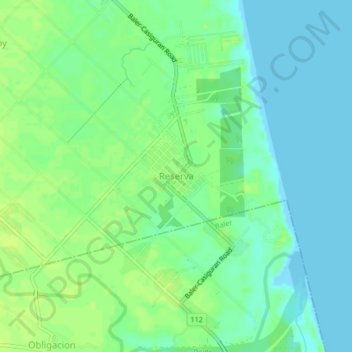 Mapa topográfico Reserva, altitud, relieve