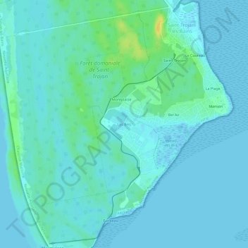 Mapa topográfico Les Bris, altitud, relieve