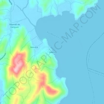 Mapa topográfico Itapeva, altitud, relieve