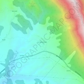Mapa topográfico La Cabezonada, altitud, relieve