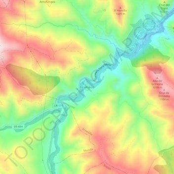Mapa topográfico Peroblasco, altitud, relieve