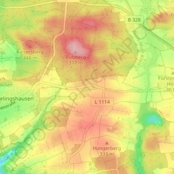 Mapa topográfico Frühmeßhof, altitud, relieve