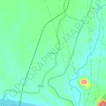 Mapa topográfico Salkhan, altitud, relieve