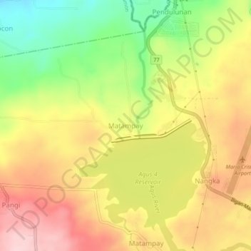 Mapa topográfico Matampay, altitud, relieve