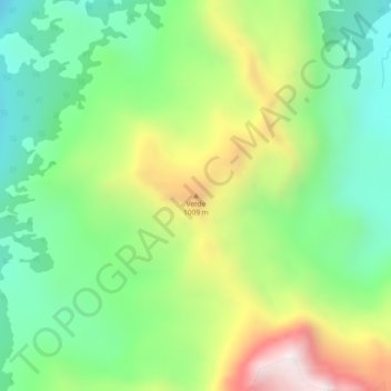 Mapa topográfico Verde, altitud, relieve