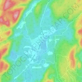 Mapa topográfico Saint-Rémi-d'Amherst, altitud, relieve