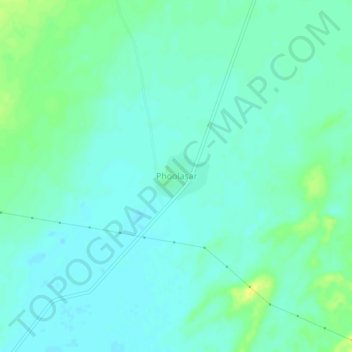 Mapa topográfico Phoolasar, altitud, relieve