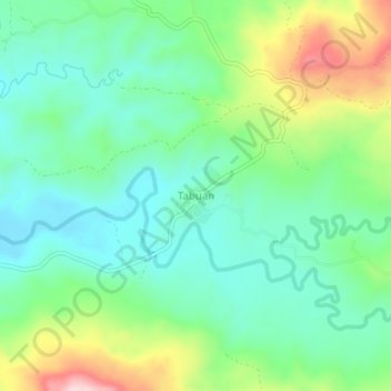 Mapa topográfico Tabuan, altitud, relieve