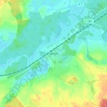 Mapa topográfico Zernin, altitud, relieve
