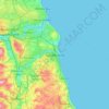 Mapa topográfico Sunderland, altitud, relieve
