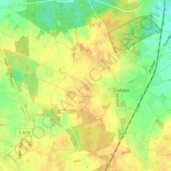 Mapa topográfico Krumland, altitud, relieve