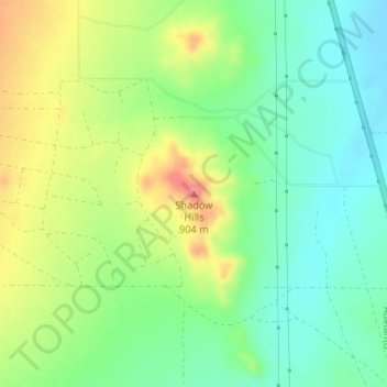 Mapa topográfico Shadow Hills, altitud, relieve