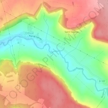 Mapa topográfico Le Voury, altitud, relieve
