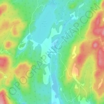Mapa topográfico Flower Station, altitud, relieve