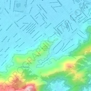 Mapa topográfico Morro dos Macacos, altitud, relieve
