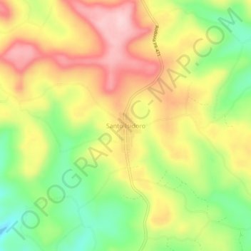 Mapa topográfico Santo Isidoro, altitud, relieve