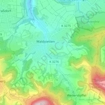 Mapa topográfico Eichhölzle, altitud, relieve
