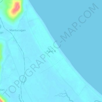 Mapa topográfico Aguit-it, altitud, relieve