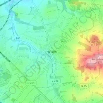 Mapa topográfico Heiden, altitud, relieve