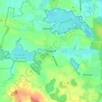 Mapa topográfico Rixdorf, altitud, relieve