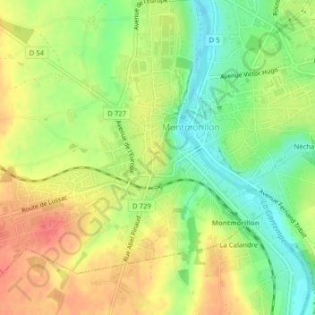 Mapa topográfico La Maison Dieu, altitud, relieve