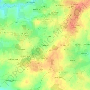 Mapa topográfico Clairvaux, altitud, relieve