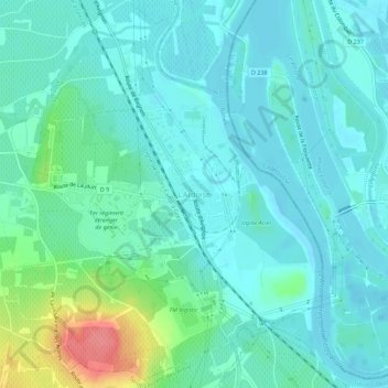 Mapa topográfico L'Ardoise, altitud, relieve