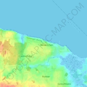Mapa topográfico Neukirchen, altitud, relieve