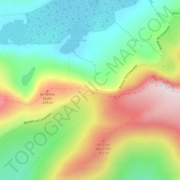 Mapa topográfico Conor Pass, altitud, relieve