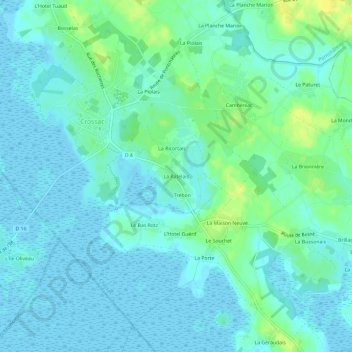 Mapa topográfico La Ratelais, altitud, relieve