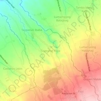 Mapa topográfico Taywanak Ilaya, altitud, relieve