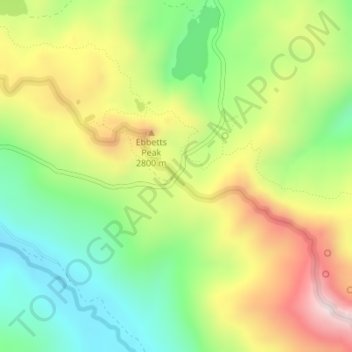 Mapa topográfico Ebbetts Pass, altitud, relieve