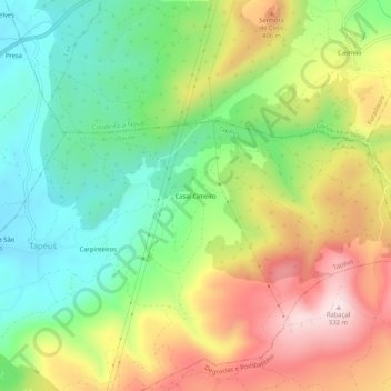 Mapa topográfico Casal Cimeiro, altitud, relieve
