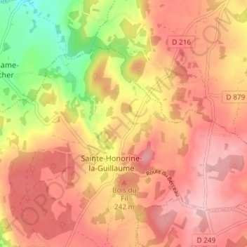 Mapa topográfico La Dandière, altitud, relieve