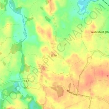 Mapa topográfico Kührsdorf, altitud, relieve