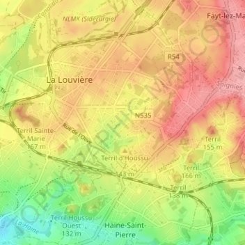Mapa topográfico Rieu de Baume, altitud, relieve