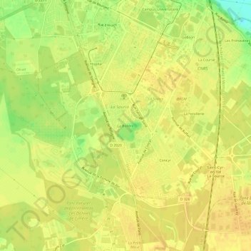 Mapa topográfico La Bolière, altitud, relieve