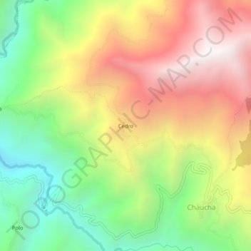 Mapa topográfico Cedro, altitud, relieve