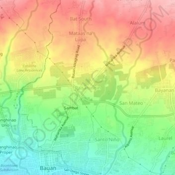 Mapa topográfico Palsahingin, altitud, relieve