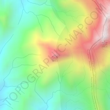 Mapa topográfico Pico do Cristal, altitud, relieve