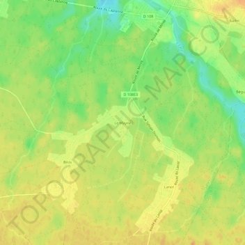 Mapa topográfico Le Mayne, altitud, relieve