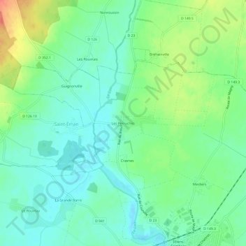 Mapa topográfico Les Perruches, altitud, relieve