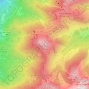 Mapa topográfico Setzberg, altitud, relieve